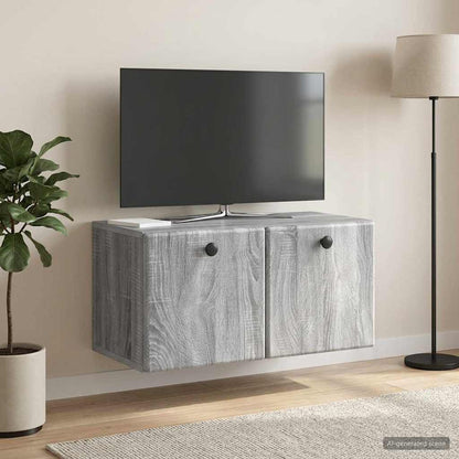 vidaXL Wall-Mounted TV Cabinet 59.5 x 31 x 30 cm Grey Sonoma