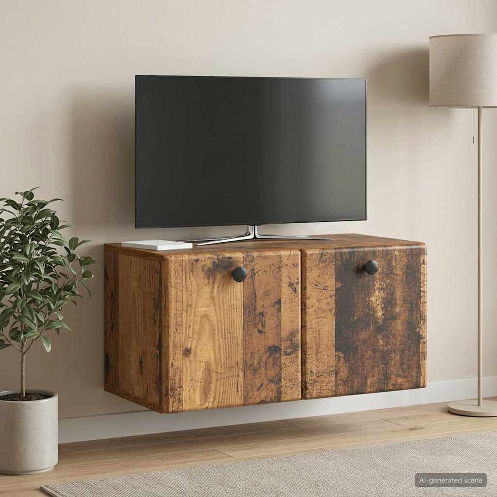 vidaXL Wall-Mounted TV Cabinet 59.5 x 31 x 30 cm Old Wood