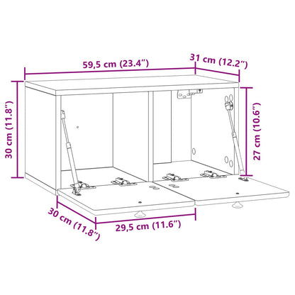 vidaXL Wall-Mounted TV Cabinet 59.5 x 31 x 30 cm Old Wood