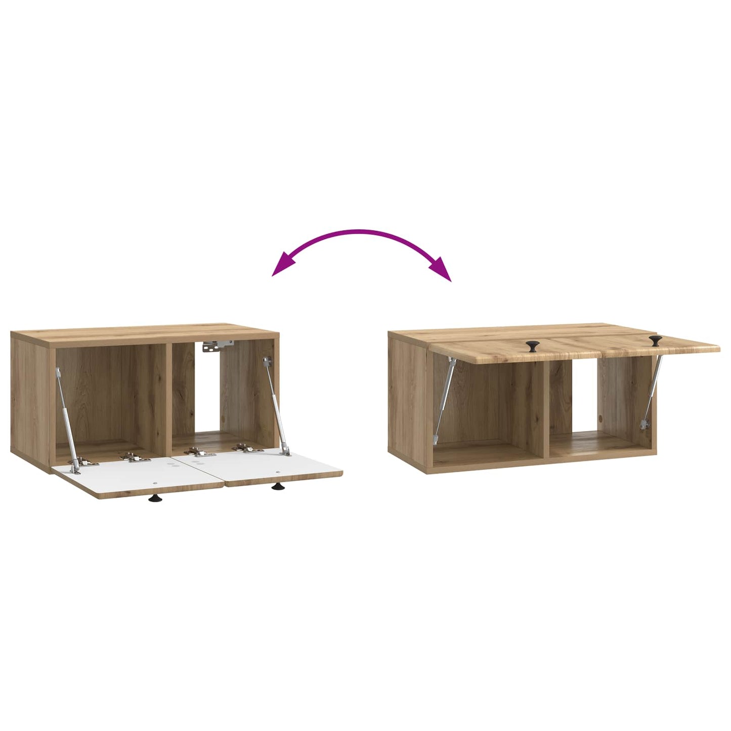 vidaXL Wall-Mounted TV Cabinet 59.5 x 31 x 30 cm Artisan Oak