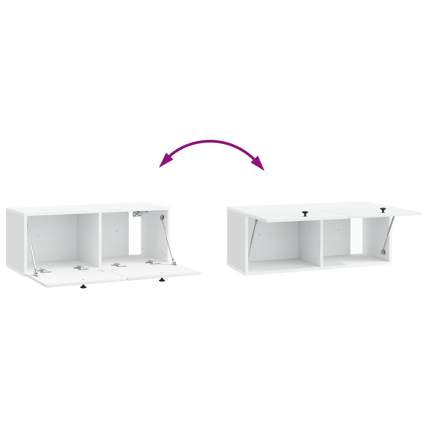 vidaXL Wall-Mounted TV Cabinet 78.5 x 31 x 30 cm White Engineered Wood