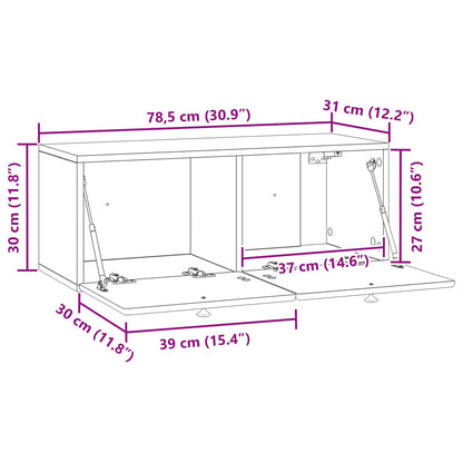 vidaXL Wall-Mounted TV Cabinet 78.5 x 31 x 30 cm White Engineered Wood