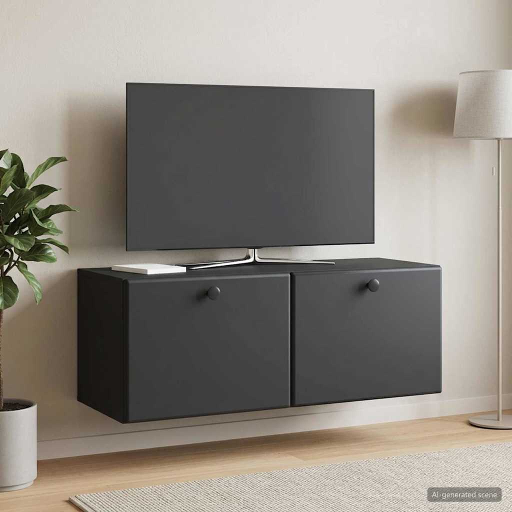 vidaXL Wall-Mounted TV Cabinet 78.5 x 31 x 30 cm Black Engineered Wood