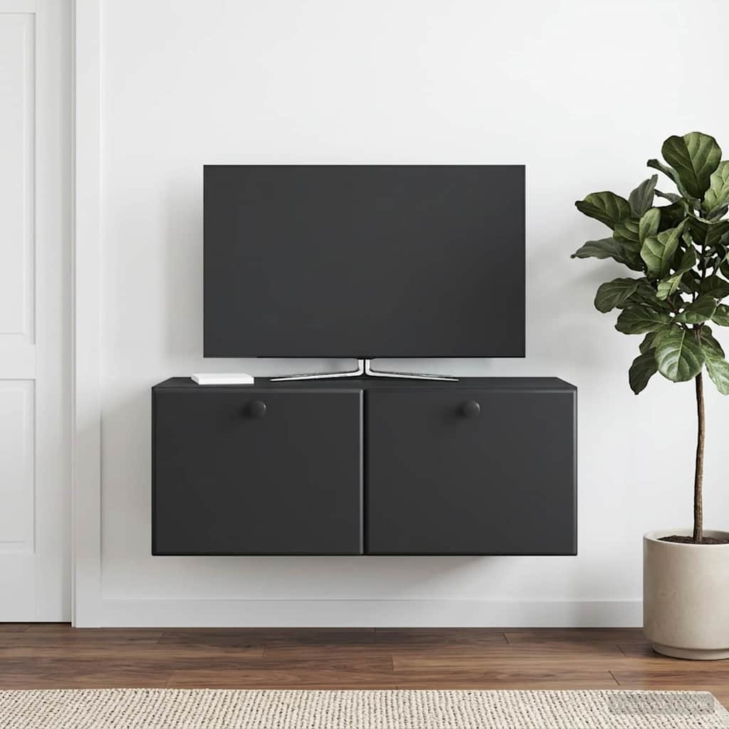 vidaXL Wall-Mounted TV Cabinet 78.5 x 31 x 30 cm Black Engineered Wood