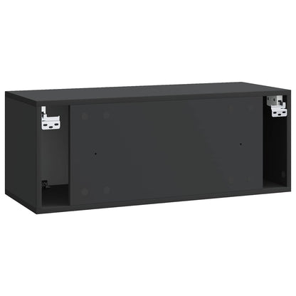 vidaXL Wall-Mounted TV Cabinet 78.5 x 31 x 30 cm Black Engineered Wood