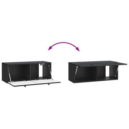 vidaXL Wall-Mounted TV Cabinet 78.5 x 31 x 30 cm Black Engineered Wood