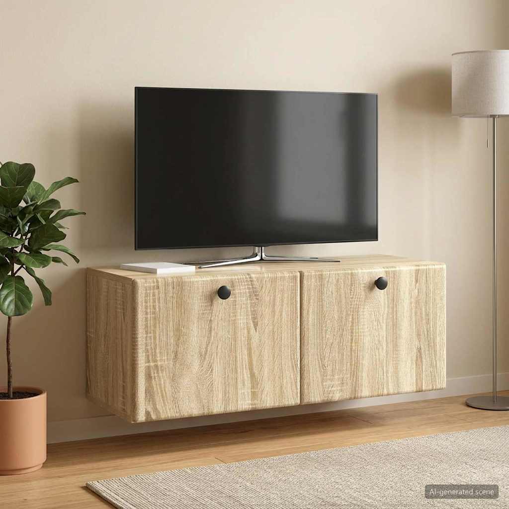 vidaXL Wall-Mounted TV Cabinet 78.5 x 31 x 30 cm Sonoma Oak