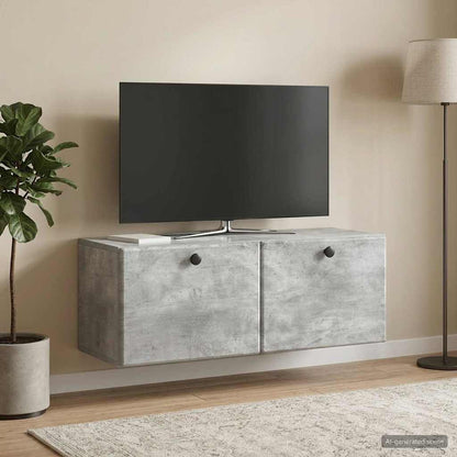 vidaXL Wall-Mounted TV Cabinet 78.5 x 31 x 30 cm Concrete Grey