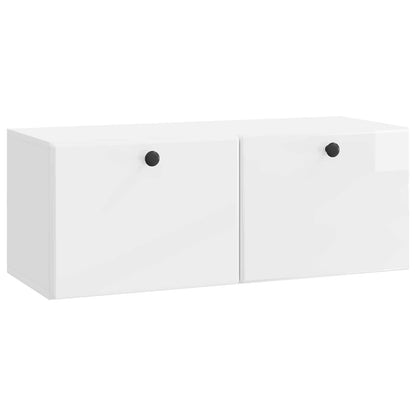 vidaXL Wall-Mounted TV Cabinet 78.5 x 31 x 30 cm High Gloss White