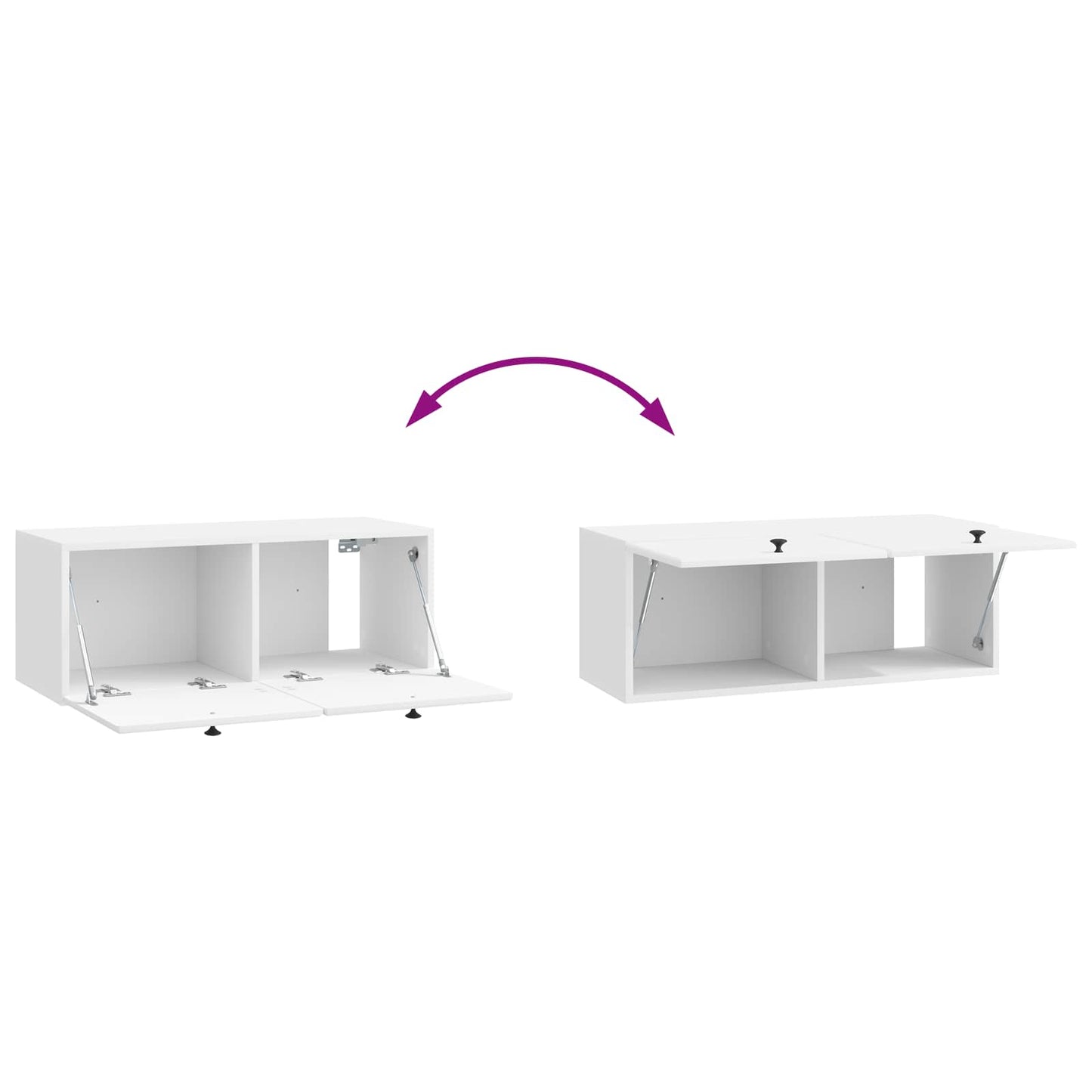 vidaXL Wall-Mounted TV Cabinet 78.5 x 31 x 30 cm High Gloss White