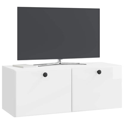 vidaXL Wall-Mounted TV Cabinet 78.5 x 31 x 30 cm High Gloss White
