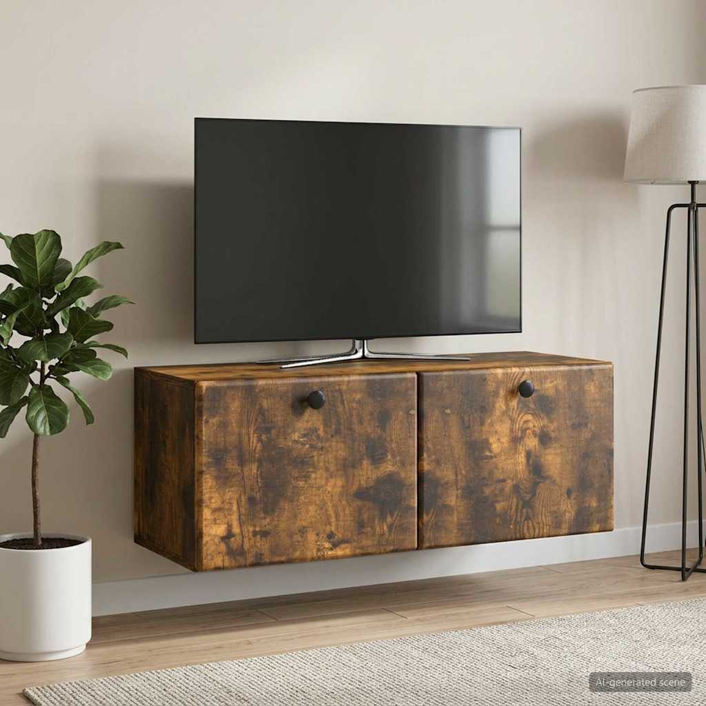vidaXL Wall-Mounted TV Cabinet 78.5 x 31 x 30 cm Smoked Oak