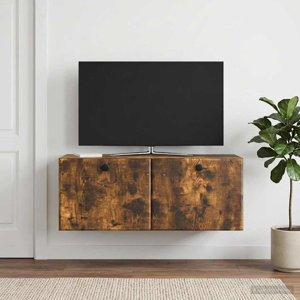 vidaXL Wall-Mounted TV Cabinet 78.5 x 31 x 30 cm Smoked Oak