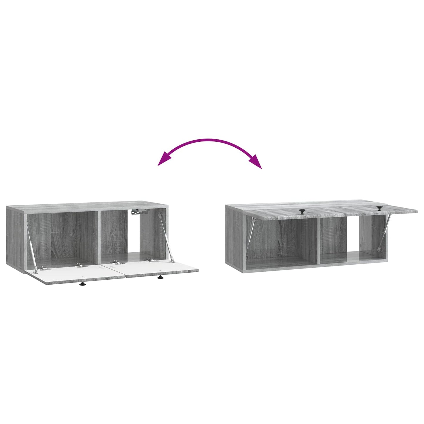 vidaXL Wall-Mounted TV Cabinet 78.5 x 31 x 30 cm Grey Sonoma