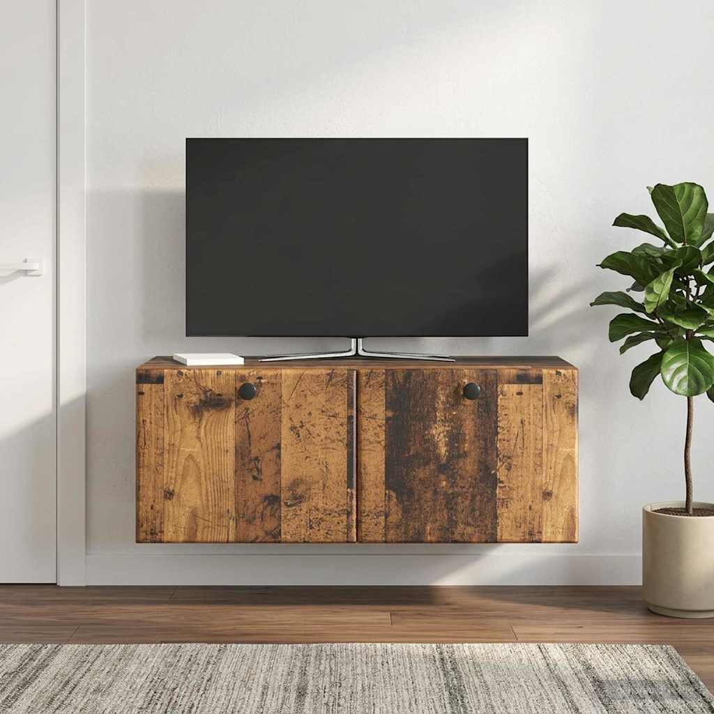 vidaXL Wall-Mounted TV Cabinet 78.5 x 31 x 30 cm Old Wood