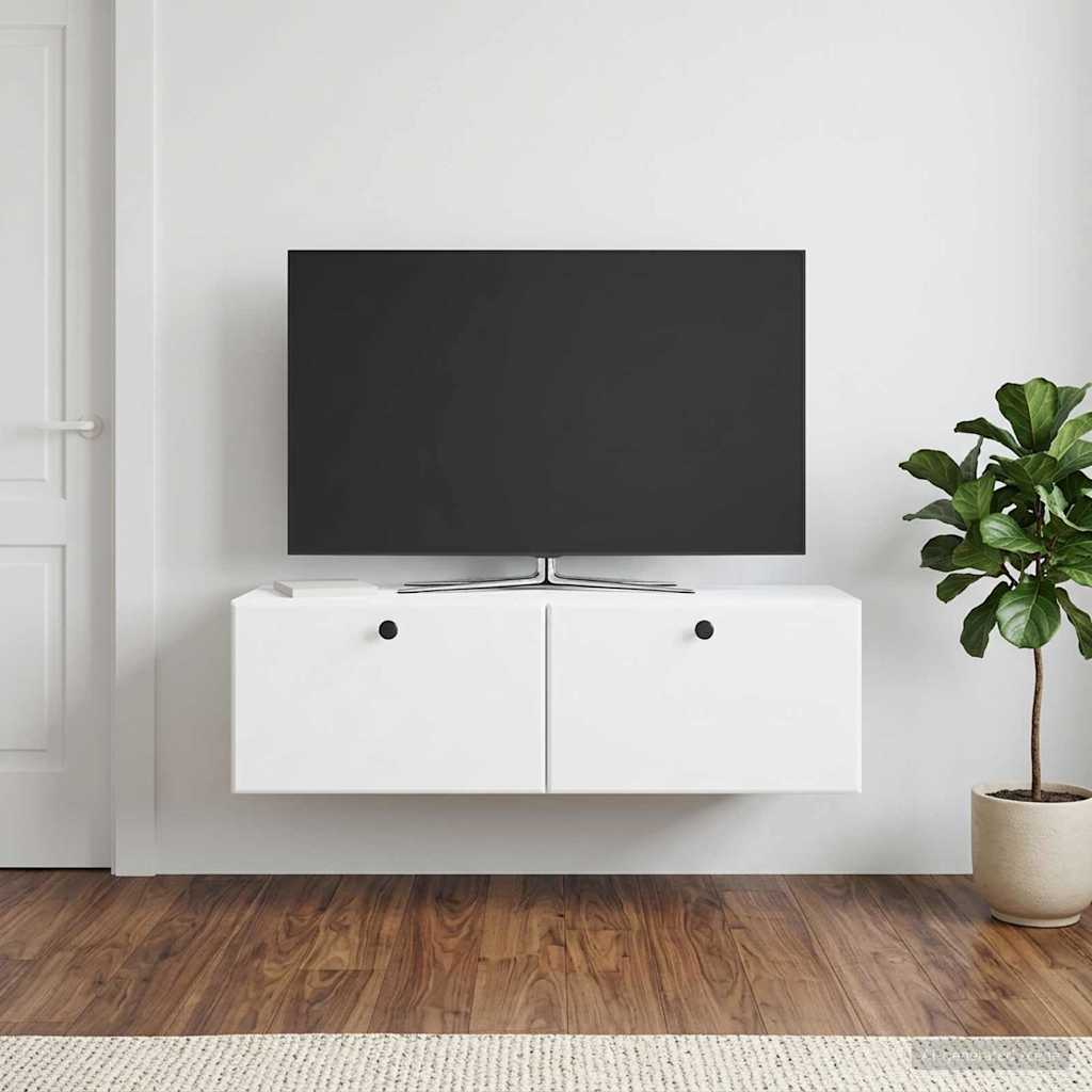 vidaXL Wall-Mounted TV Cabinet 98 x 31 x 30 cm White Engineered Wood