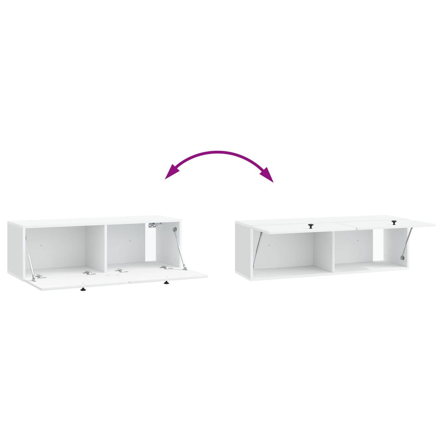 vidaXL Wall-Mounted TV Cabinet 98 x 31 x 30 cm White Engineered Wood