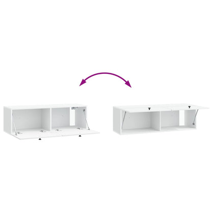 vidaXL Wall-Mounted TV Cabinet 98 x 31 x 30 cm White Engineered Wood