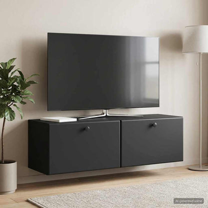 vidaXL Wall-Mounted TV Cabinet 98 x 31 x 30 cm Black Engineered Wood