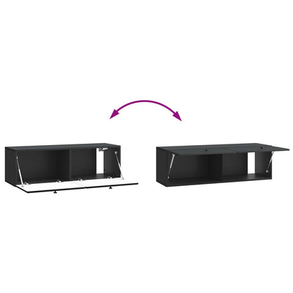 vidaXL Wall-Mounted TV Cabinet 98 x 31 x 30 cm Black Engineered Wood