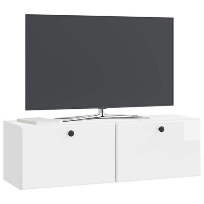 vidaXL Wall-Mounted TV Cabinet 98 x 31 x 30 cm High Gloss White