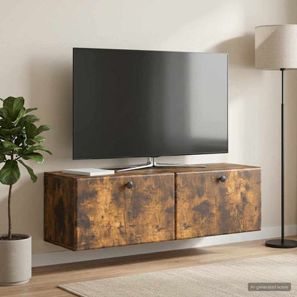vidaXL Wall-Mounted TV Cabinet 98 x 31 x 30 cm Smoked Oak