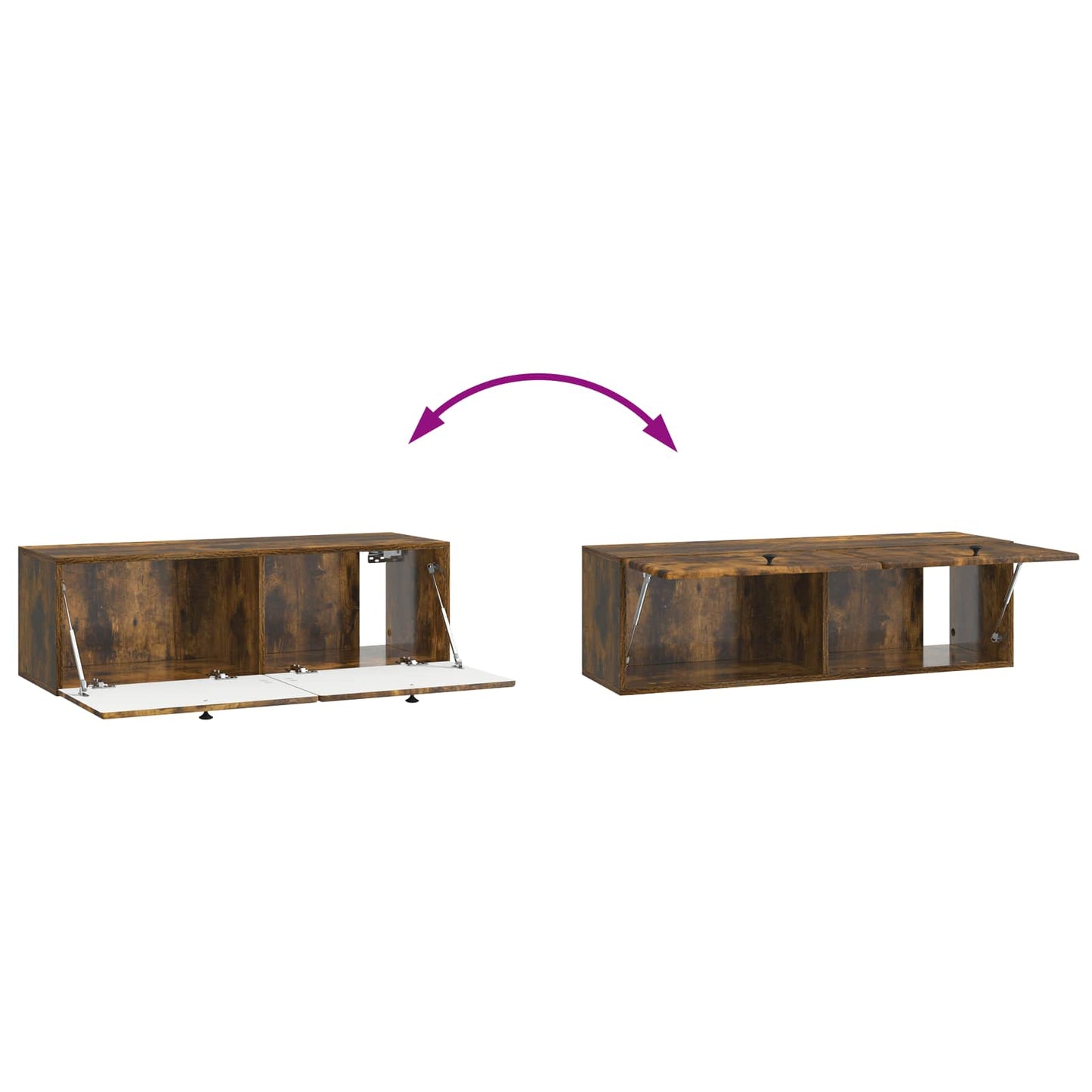 vidaXL Wall-Mounted TV Cabinet 98 x 31 x 30 cm Smoked Oak