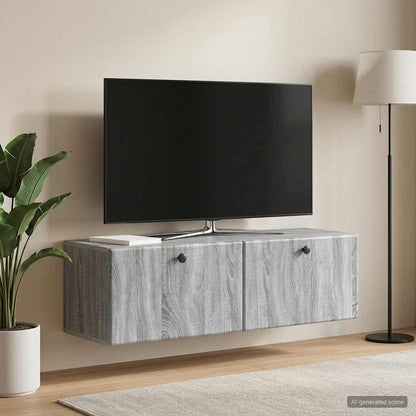 vidaXL Wall-Mounted TV Cabinet 98 x 31 x 30 cm Grey Sonoma