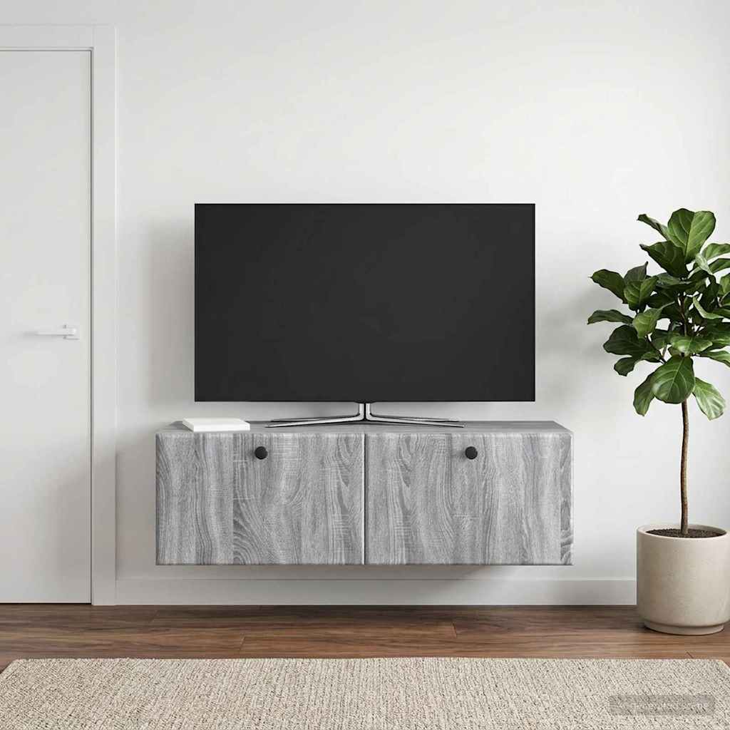 vidaXL Wall-Mounted TV Cabinet 98 x 31 x 30 cm Grey Sonoma