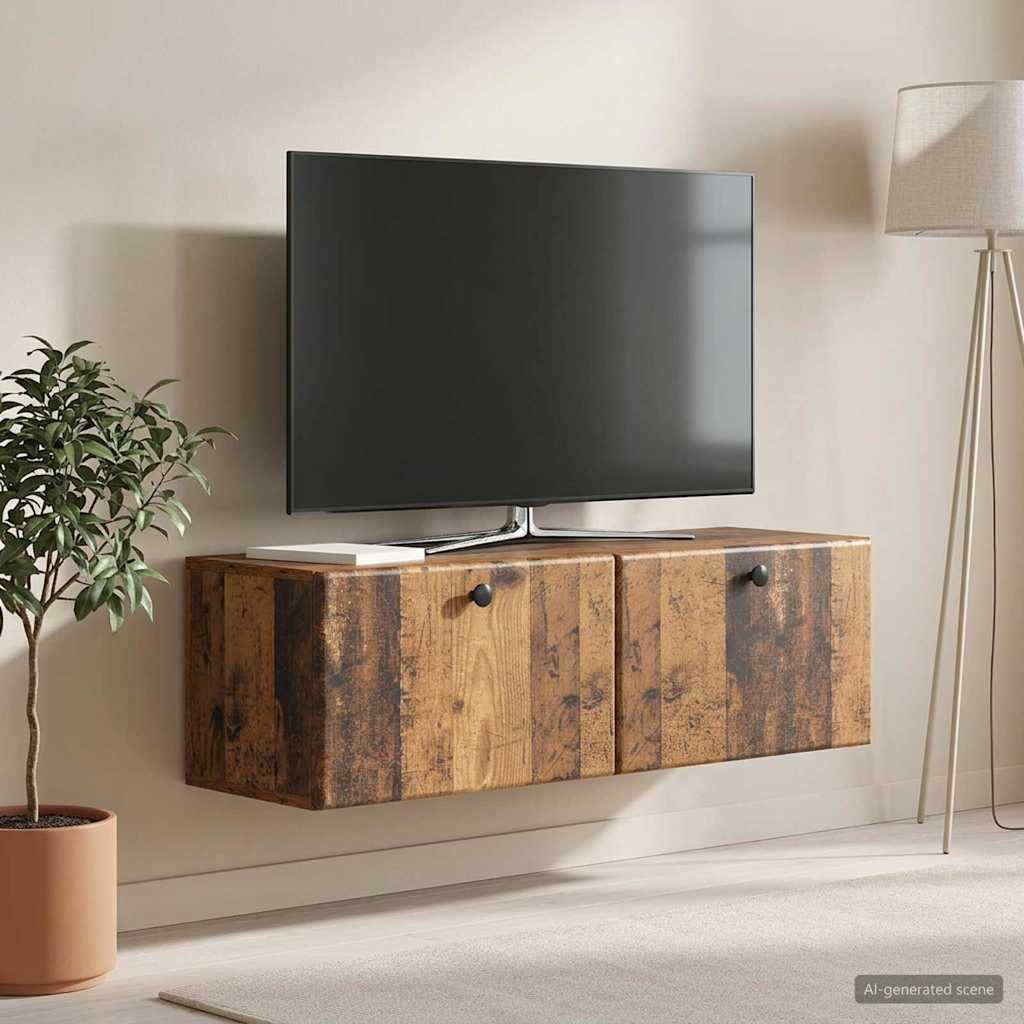 vidaXL Wall-Mounted TV Cabinet 98 x 31 x 30 cm Old Wood