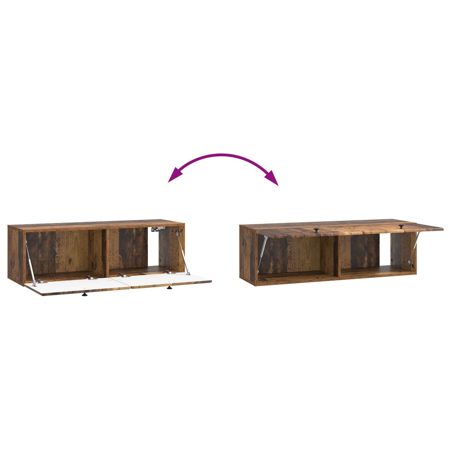 vidaXL Wall-Mounted TV Cabinet 98 x 31 x 30 cm Old Wood
