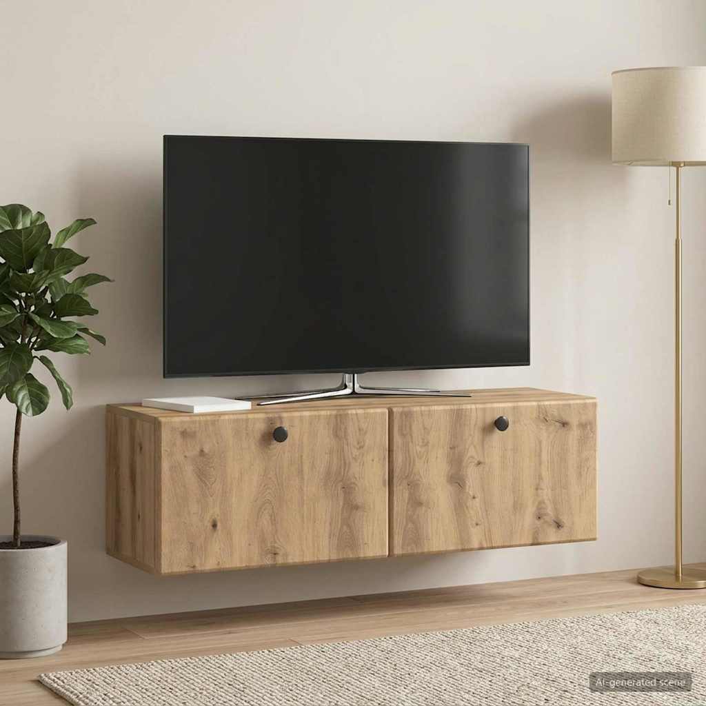 vidaXL Wall-Mounted TV Cabinet 98 x 31 x 30 cm Artisan Oak