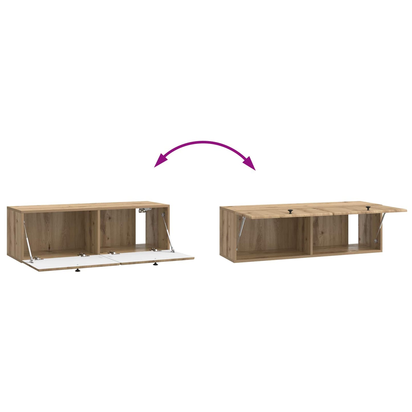 vidaXL Wall-Mounted TV Cabinet 98 x 31 x 30 cm Artisan Oak
