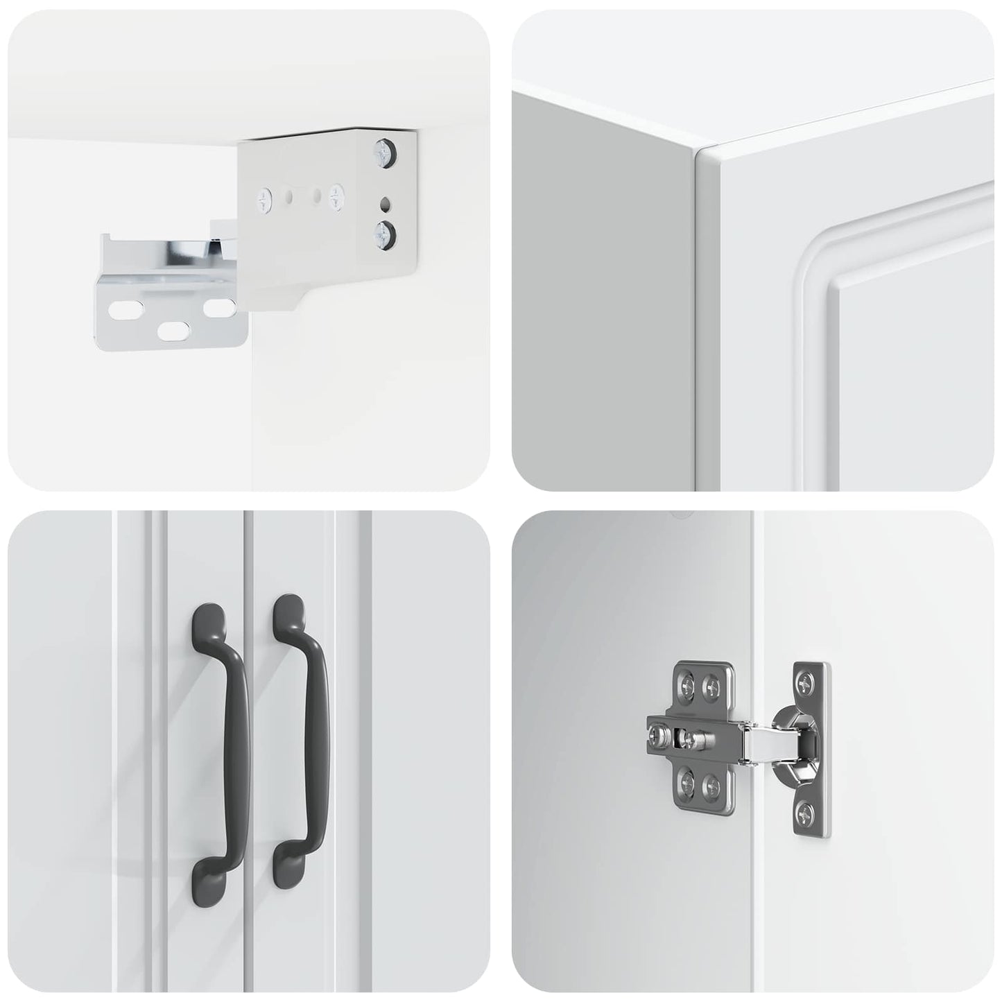 vidaXL Wall-Mounted Cabinet White 66 x 34.5 x 90 cm Engineered Wood