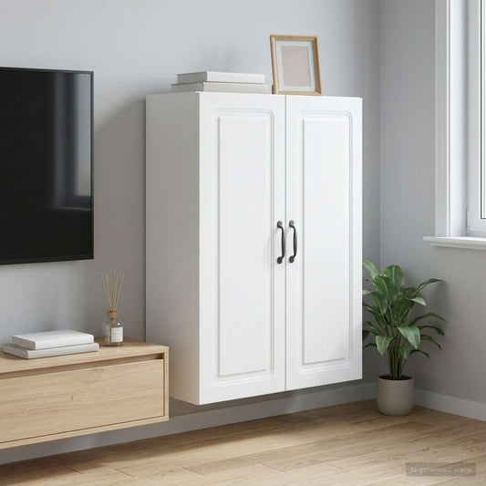 vidaXL Wall-Mounted Cabinet White 66 x 34.5 x 90 cm Engineered Wood