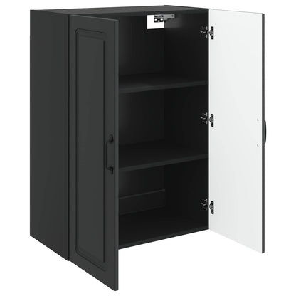 vidaXL Wall-Mounted Cabinet Black 66 x 34.5 x 90 cm Engineered Wood