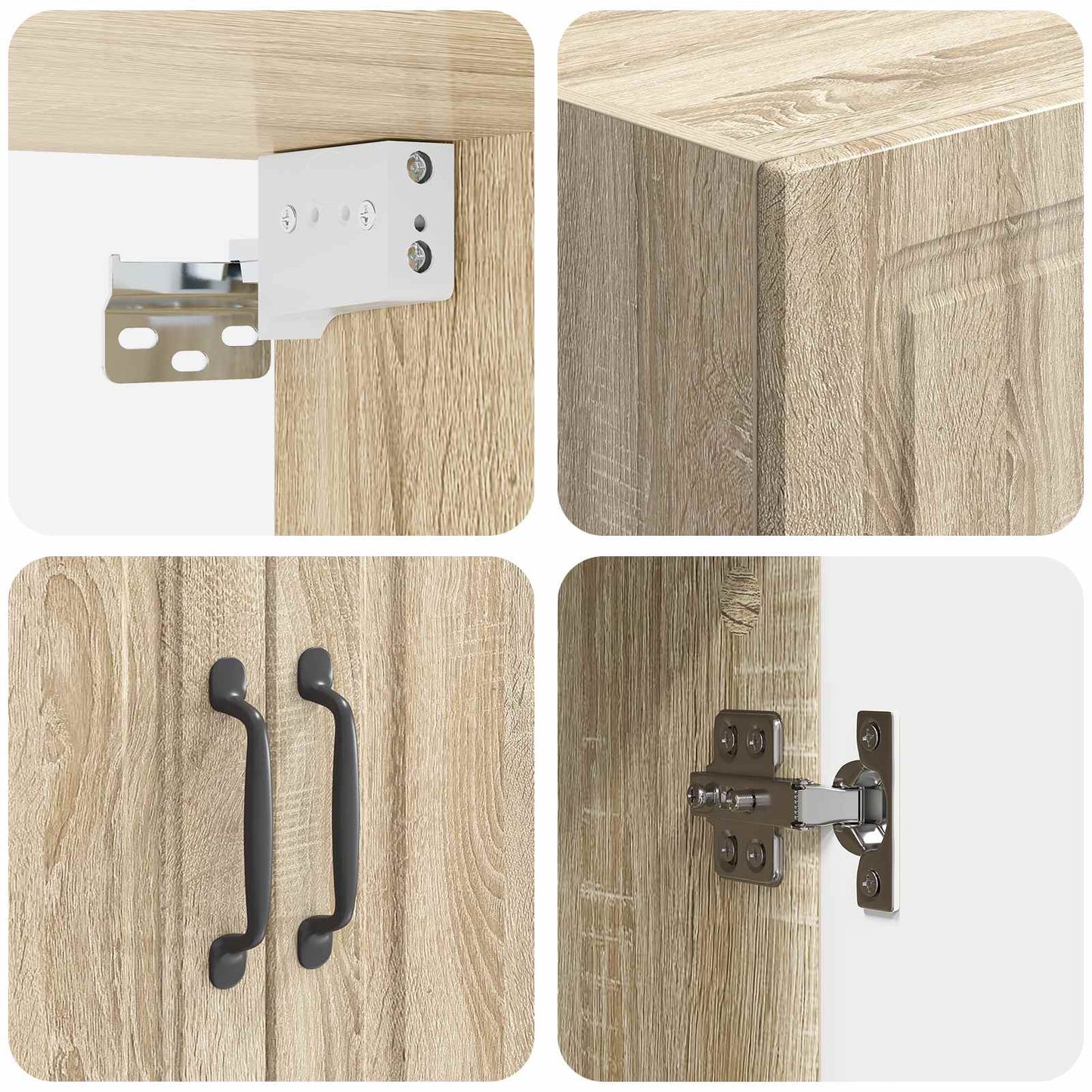 vidaXL Wall-Mounted Cabinet Sonoma Oak 66 x 34.5 x 90 cm