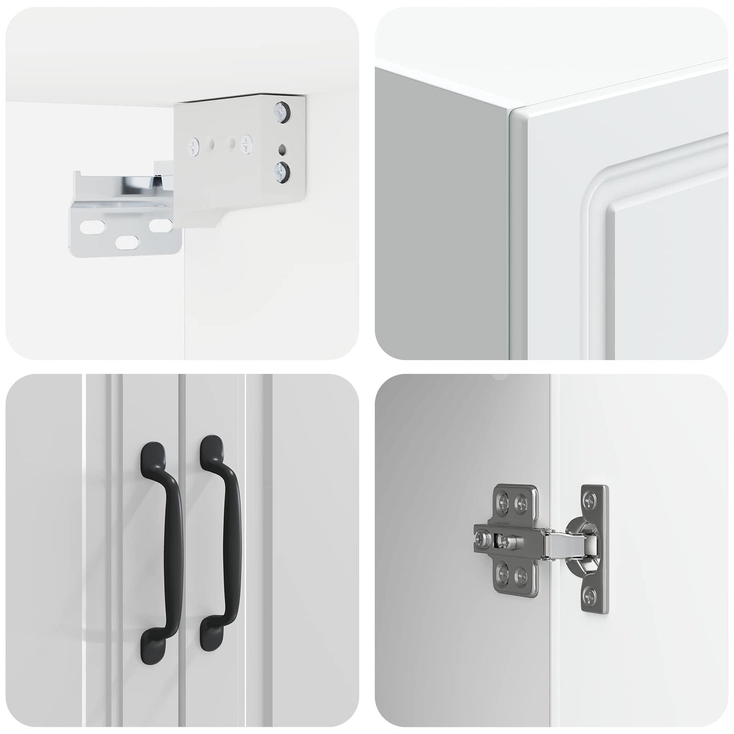 vidaXL Wall-Mounted Cabinet High Gloss White 66 x 34.5 x 90 cm