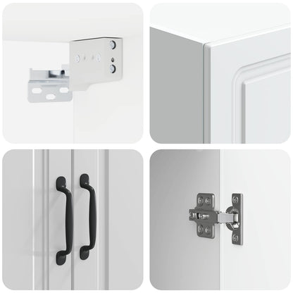 vidaXL Wall-Mounted Cabinet High Gloss White 66 x 34.5 x 90 cm