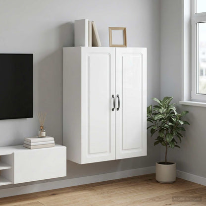 vidaXL Wall-Mounted Cabinet High Gloss White 66 x 34.5 x 90 cm