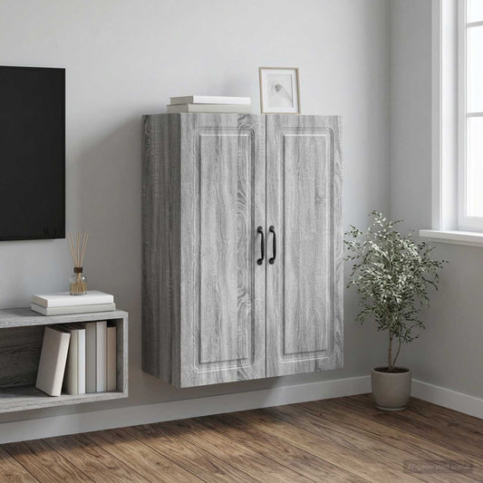 vidaXL Wall-Mounted Cabinet Grey Sonoma 66 x 34.5 x 90 cm