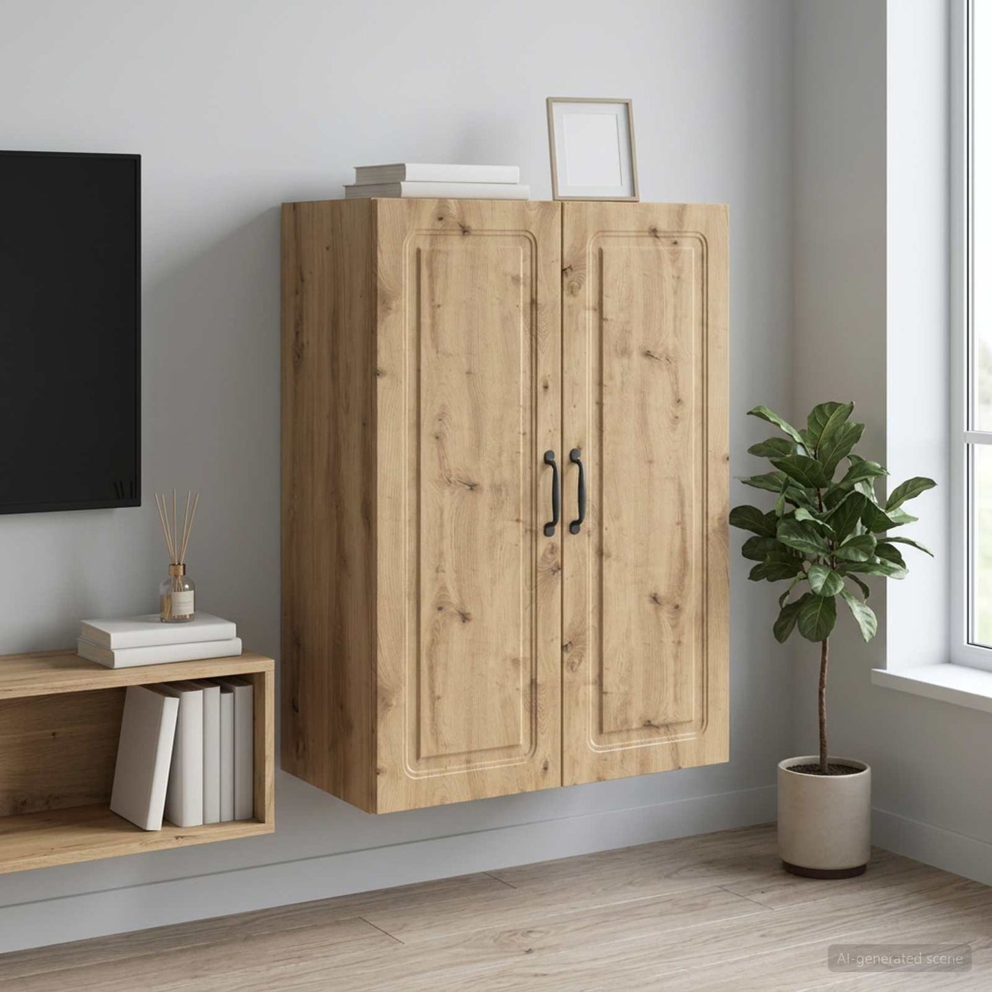 vidaXL Wall-Mounted Cabinet Artisan Oak 66 x 34.5 x 90 cm