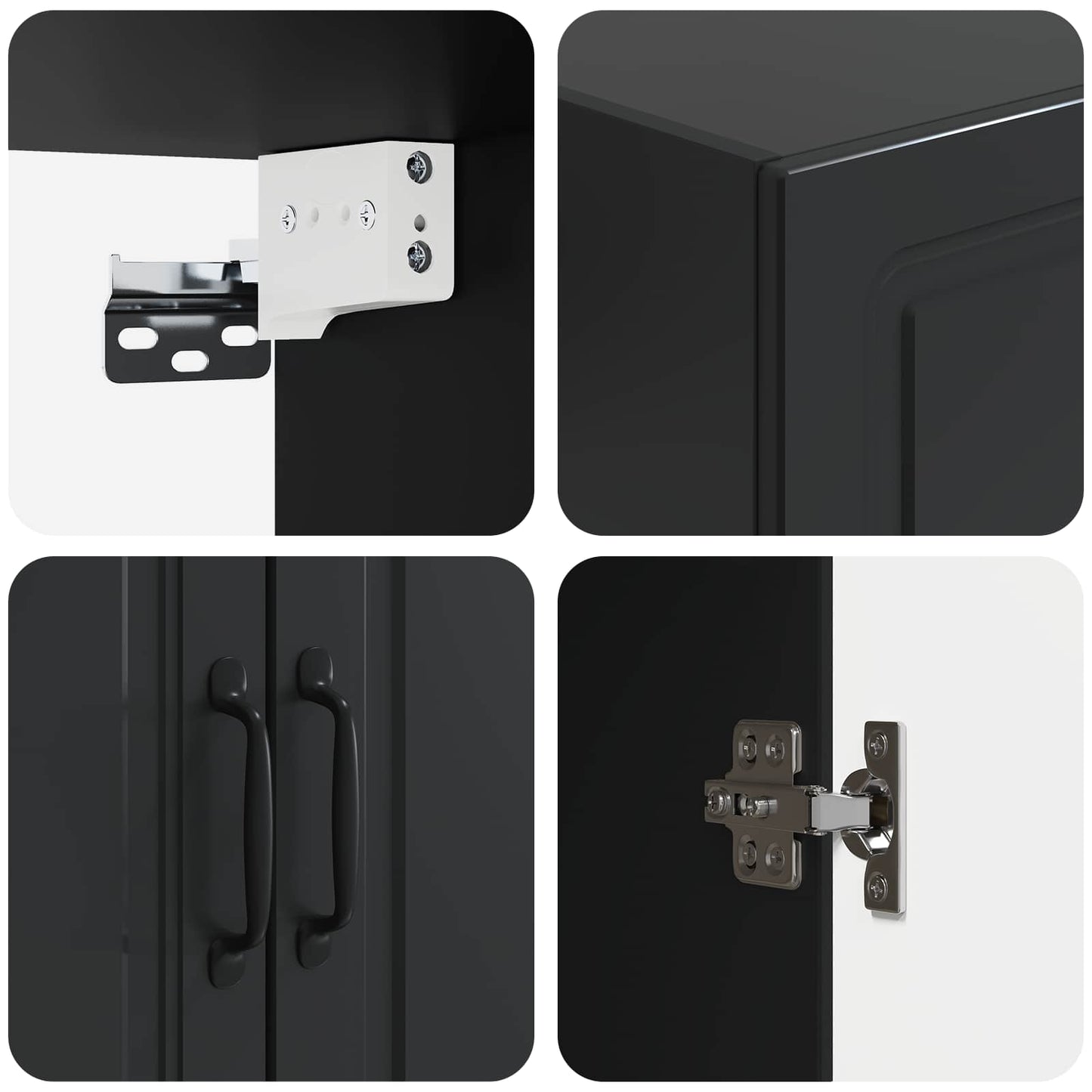 vidaXL Wall-Mounted Cabinet Black 59 x 31 x 60 cm Engineered Wood