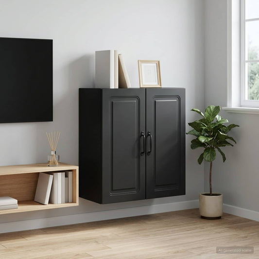 vidaXL Wall-Mounted Cabinet Black 59 x 31 x 60 cm Engineered Wood