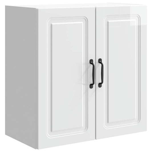 vidaXL Wall-Mounted Cabinet High Gloss White 59 x 31 x 60 cm