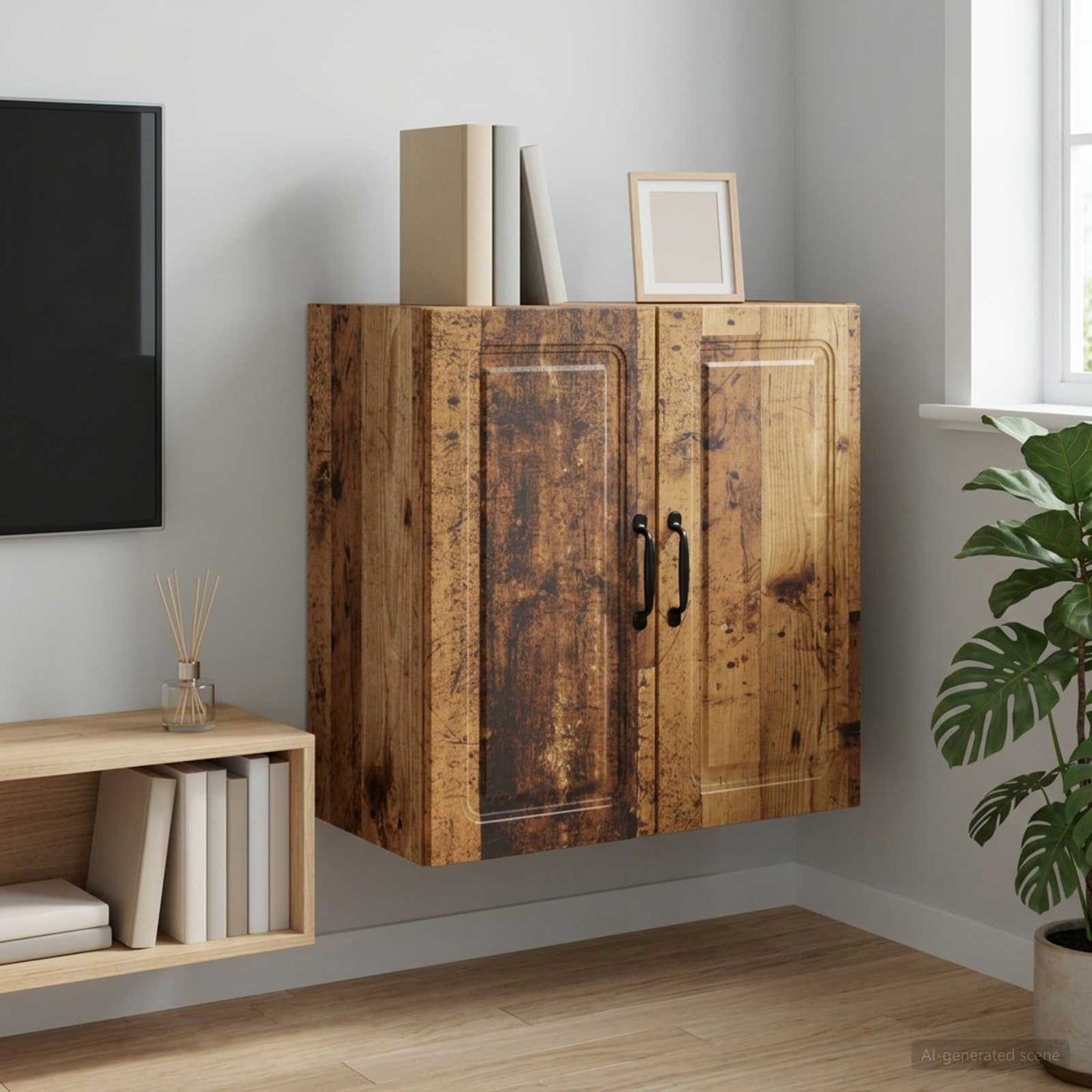 vidaXL Wall-Mounted Cabinet Old Wood 59 x 31 x 60 cm Engineered Wood