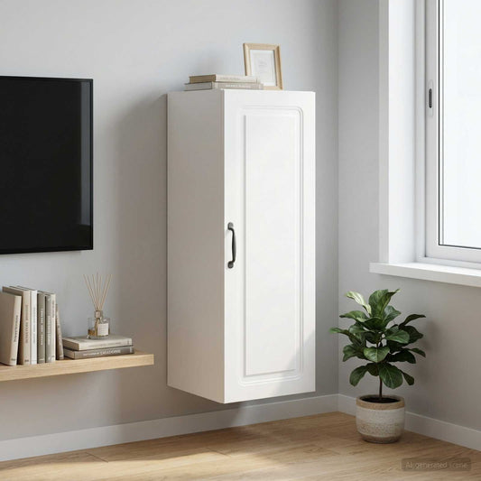 vidaXL Wall-Mounted Cabinet White 33 x 34.5 x 90 cm Engineered Wood