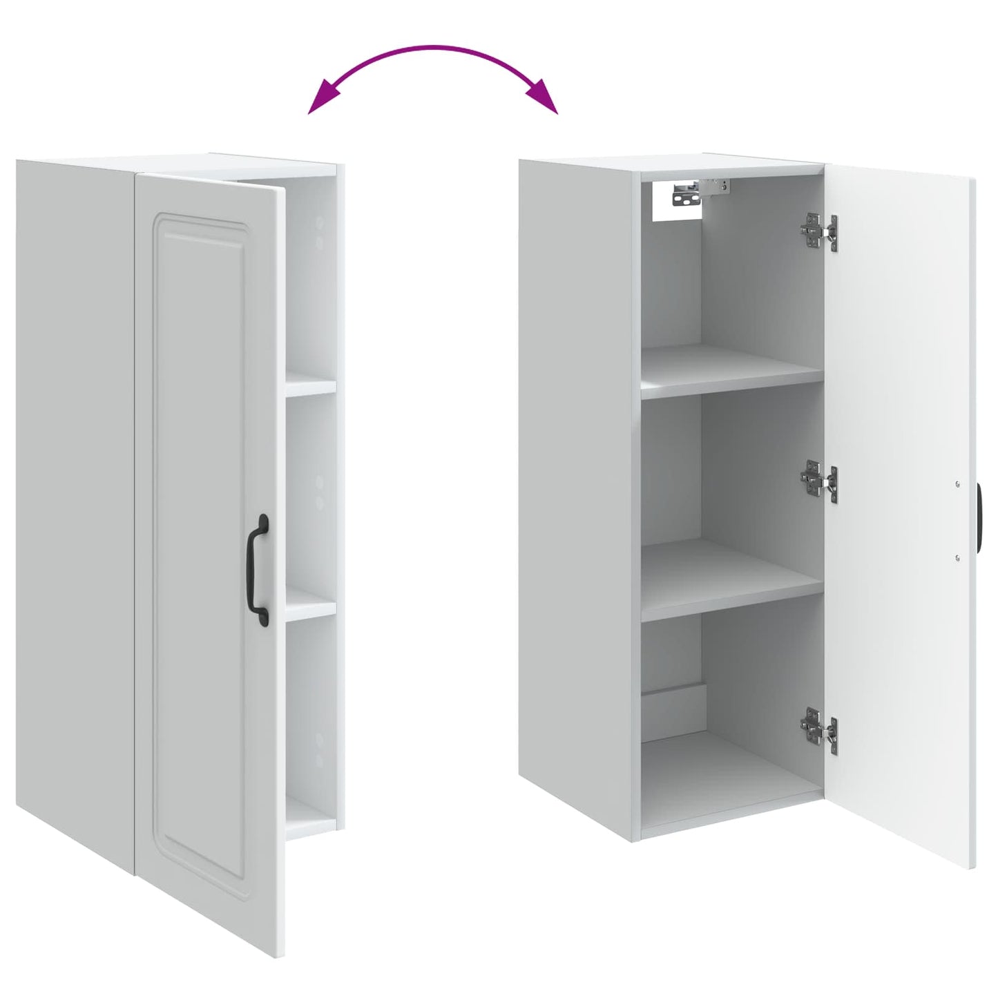 vidaXL Wall-Mounted Cabinet White 33 x 34.5 x 90 cm Engineered Wood