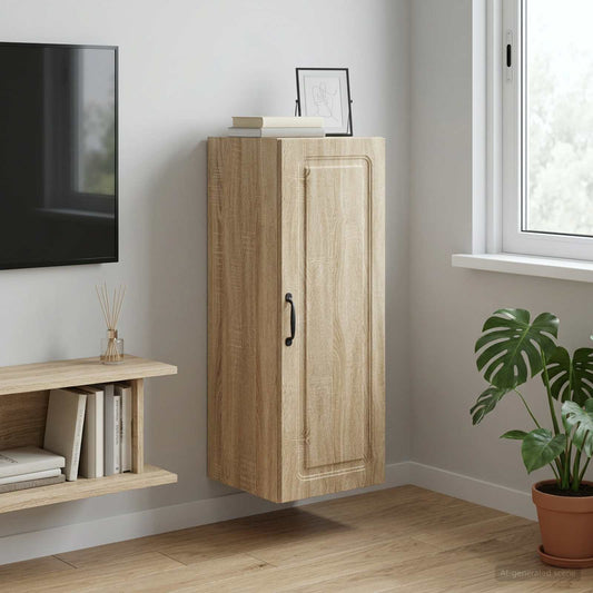 vidaXL Wall-Mounted Cabinet Sonoma Oak 33 x 34.5 x 90 cm