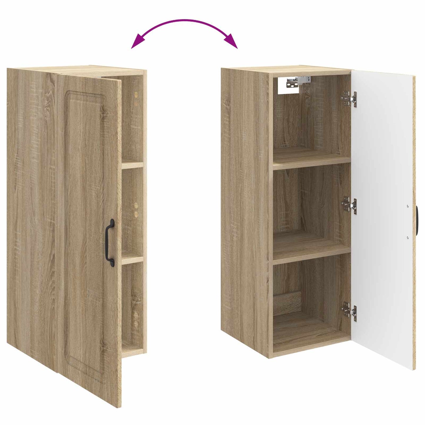 vidaXL Wall-Mounted Cabinet Sonoma Oak 33 x 34.5 x 90 cm